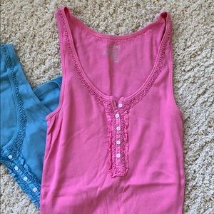 Old Navy layering tanks (pink & blue), size Large